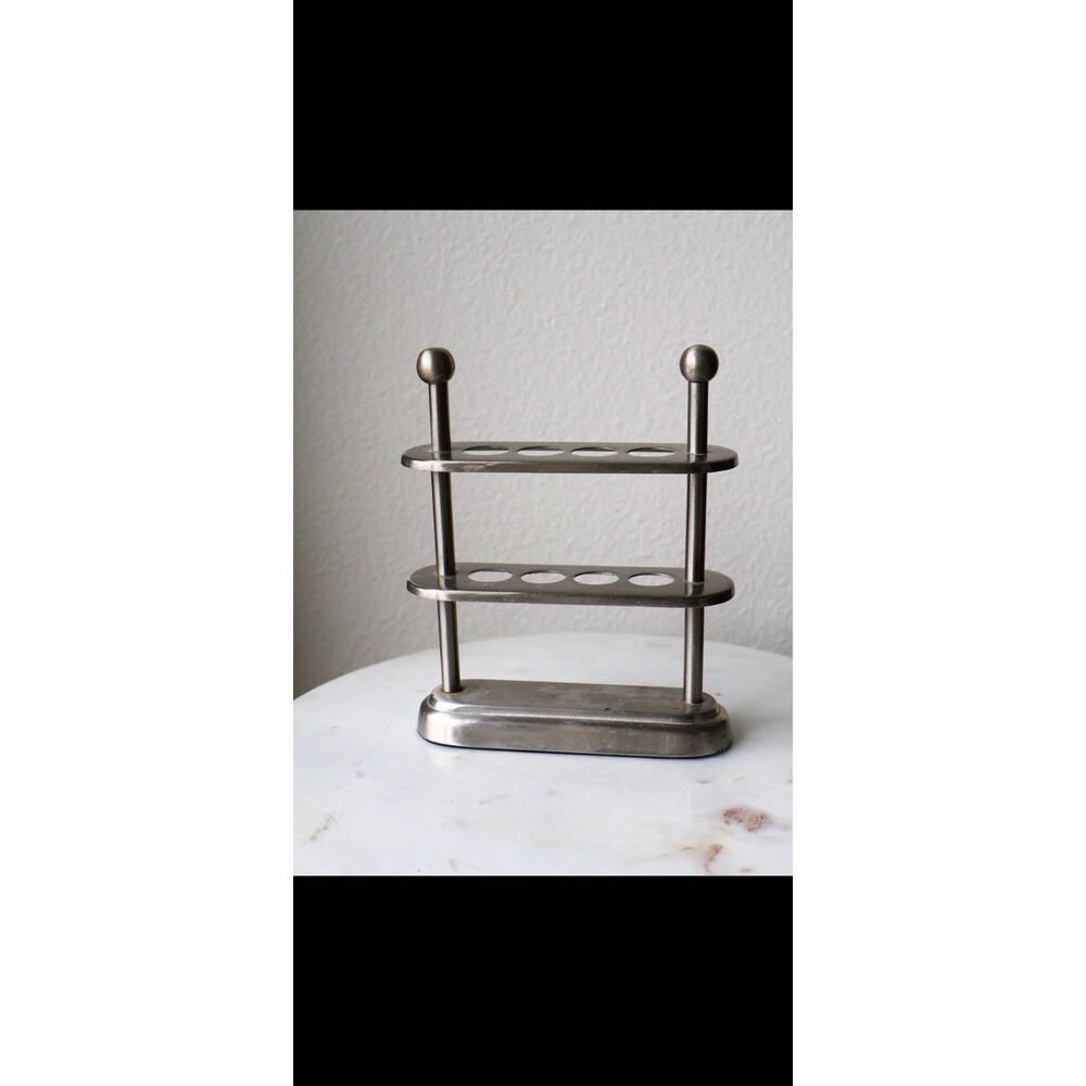 Minimalist Brushed Metal Tooth Brush Holder Vintage Modern Vanity Organizer